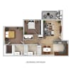 Floor plan: Two Bedroom, Two Bathroom