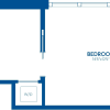 Floor plan: 1 Bedroom, 1 Bath - 637