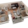 Floor plan: 2 BR Grand Courtyard Garage