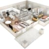 Floor plan: 3 BR Haven Courtyard