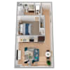 Floor plan: 1 Bed/1 Bath Urban-a58.1