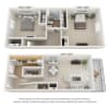 Floor plan: Two Bedroom Townhome - Renovated