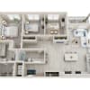 Floor plan: 3BD, 2BTH D1