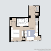 Floor plan: Alcove One Bedroom  02 Tiers 1 & 3