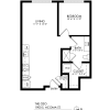Floor plan: 1 Bedroom, 1 Bath