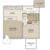Floor plan: 1 Bed/1 Ba-Apts