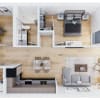 Floor plan: 1 Bedroom + Den