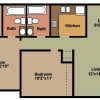 Floor plan: 2Bed-2Bath