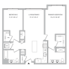Floor plan: B01 - 2BR 2BA (1030 SF)