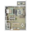 Floor plan: 1 Bedroom 1 Bath
