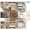 Floor plan: Rembrandt - 2 Bedroom 2 Bath