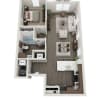 Floor plan: 1 Bed/1 Bath - A1B