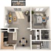Floor plan: 1 Bed - 1 Bath