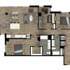 Floor plan: 2 Bed/2 Bath Den-21W