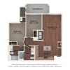 Floor plan: Two Bedroom - 2AV (Audio/Visual Accessible)