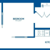 Floor plan: 1 Bedroom, 1 Bath B - 601