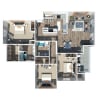 Floor plan: 3 Bedroom 2 Bath
