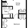 Floor plan: 1 Bedroom (B)