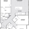 Floor plan: 3 BED 2 BATH - 1,380