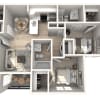 Floor plan: 2 Bed 2 Bath