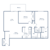 Floor plan: 2 Bedroom, 1.5 Bath (951 sqft.)