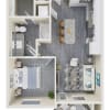 Floor plan: 1x1-664