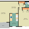 Floor plan: 1 Bedroom 1 Bath B