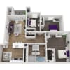 Floor plan: 3 Bed 2 bath
