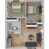 Floor plan: Two Bed, One Bath Small