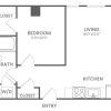 Floor plan: 1 bed 1 bath 571 sq ft