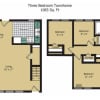 Floor plan: Three Bedroom Townhouse