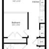 Floor plan: J1 | 1 Bed | 1 Bath | Junior
