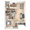 Floor plan: 1 Bedroom Deluxe