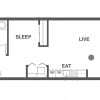 Floor plan: 1x1 O
