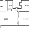 Floor plan: 2 Bed / 1 Bath