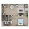 Floor plan: A1-1BD/1BA