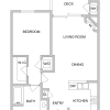 Floor plan: Plan D - 1 bed 1 bath 759