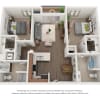 Floor plan: Two Bedroom Two Bath G - Phase 2 