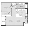 Floor plan: 1BR 1BA (A5 - 862 SF)