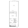 Floor plan: One Bedroom One Bath (670 SF)