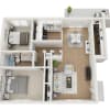 Floor plan: 2 BEDROOM, 1 BATHROOM PREMIER