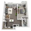 Floor plan: Large One Bedroom with Balcony B4