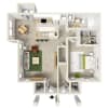 Floor plan: 1 Bed/1 Bath Downstairs