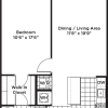 Floor plan: 1 Bedroom 1 Bath - A20 Affordable 80%