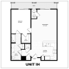 Floor plan: 1 Bed/1 Bath-1H