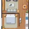 Floor plan: 1x1A Cottage