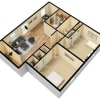 Floor plan: 2 Bed 1 Bath