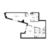 Floor plan: 1 Bedroom, 1 Bath 954 SF A5B
