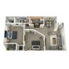 Floor plan: 2BR/1BA