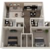 Floor plan: 2 Bedroom